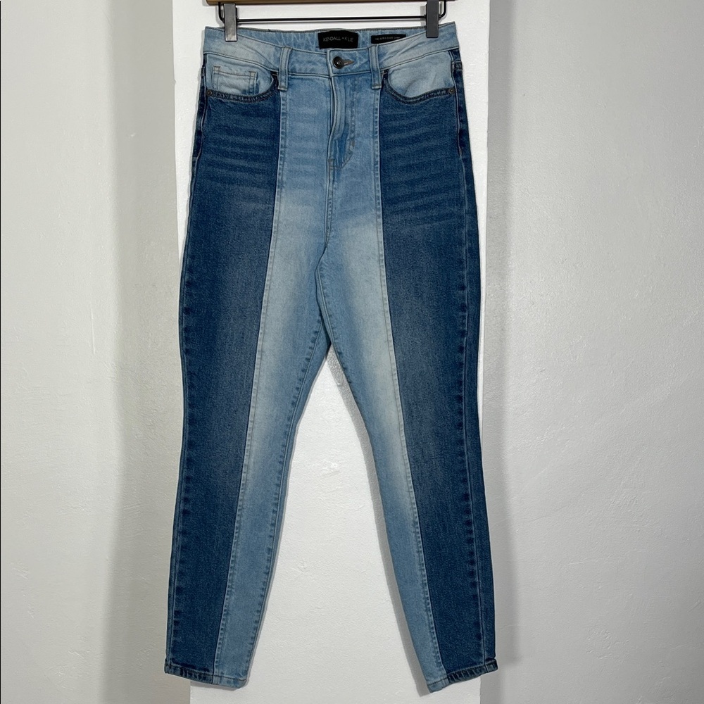 Kendall & Kylie Two-Tone Blue Skinny Jeans